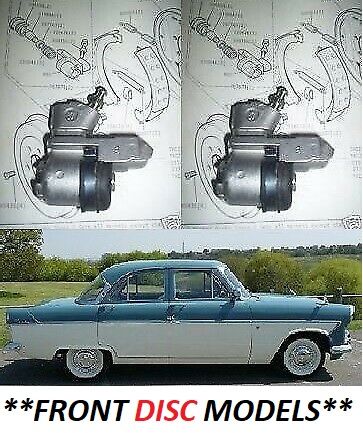 REAR BRAKE WHEEL CYLINDERS x2 (Ford Zephyr Zodiac Consul Mk2) (** With Front Disc Brakes **) (Sep 1960- 62)  