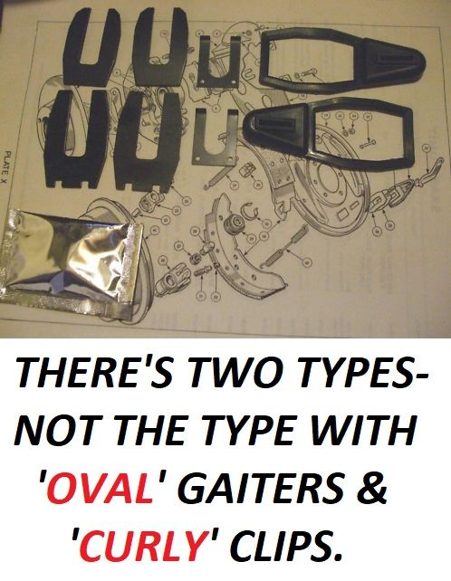 REAR BRAKE WHEEL CYLINDER CLIPS & GAITERS FITTING KITS (Ford Consul, Zephyr & Zodiac Mk2) (From 1959- 62)